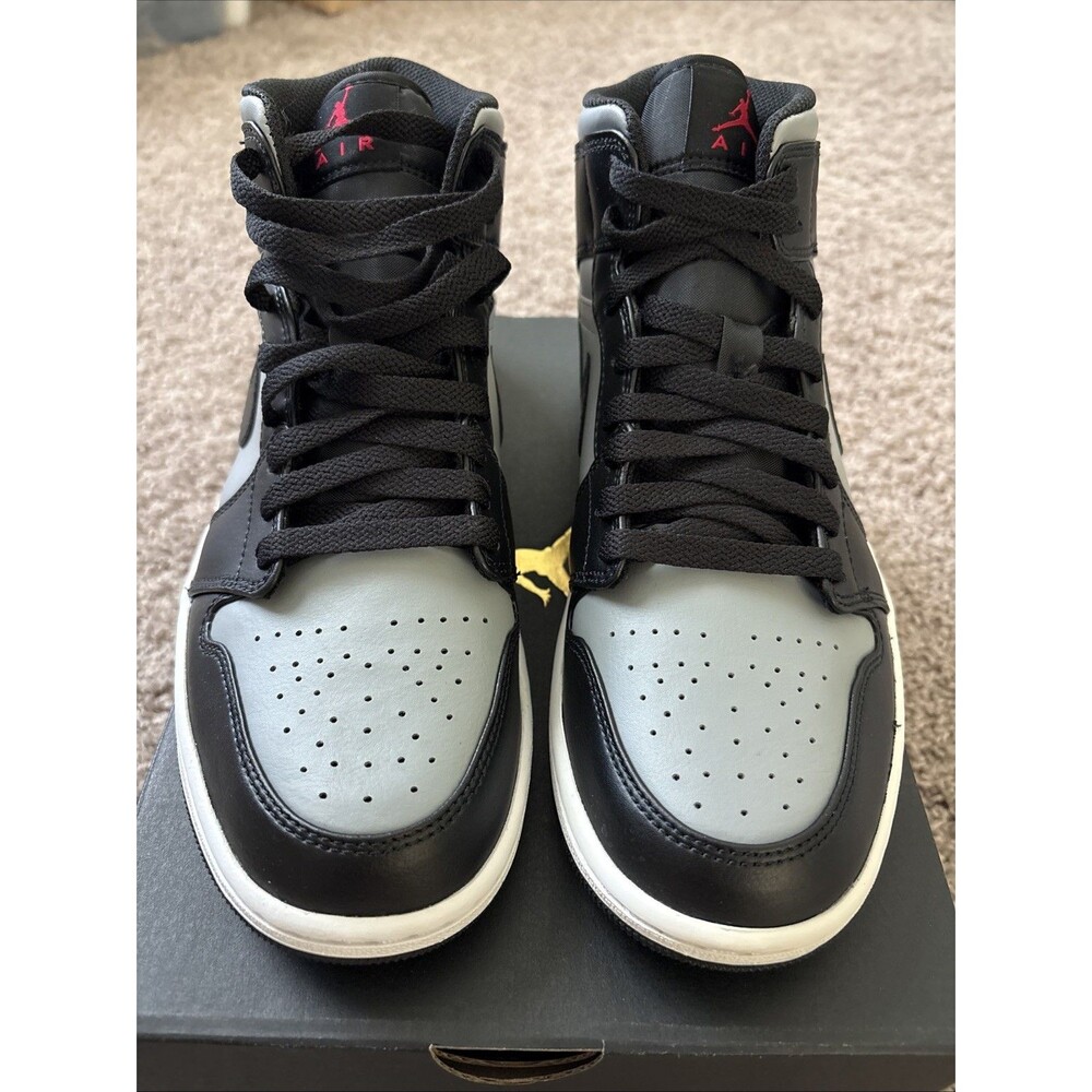 Nike Air Jordan 1 Mid Shadow Red Grey Black White 554724-096 Men's Size 9 New